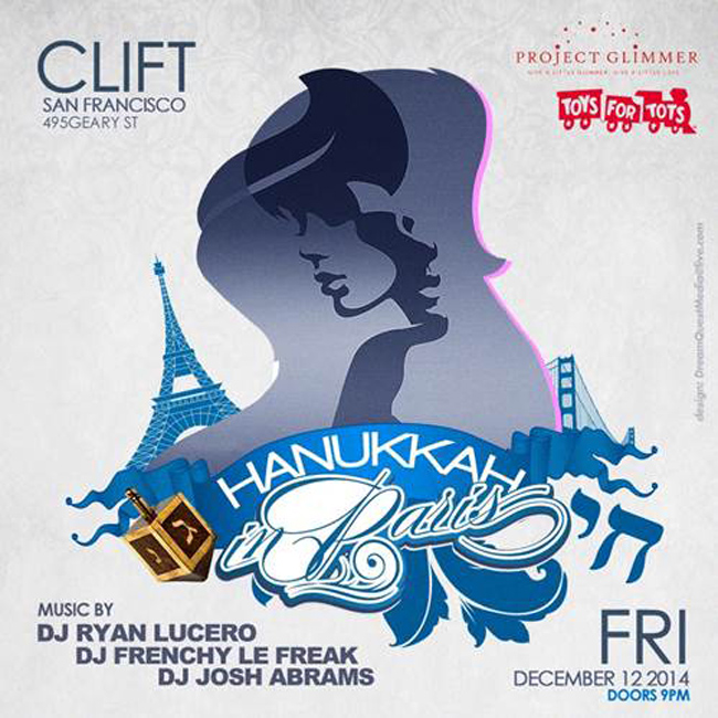 San Francisco's Clift Hotel "The Hannukah In Paris"